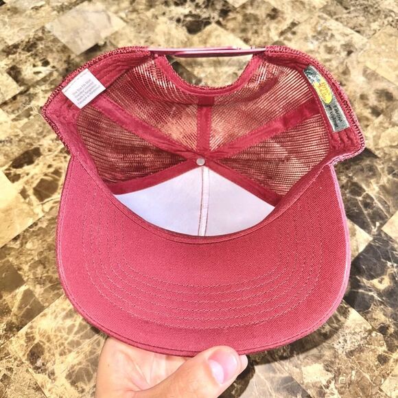Bass Pro Shops Logo Mesh Net Trucker Hat Cap in Maroon Red - Picture 7 of 7